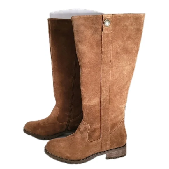 Bjorndal Sebastian Suede Leather Brown Tall Riding Boot Women 8 WC Wide Calf - Picture 12 of 13